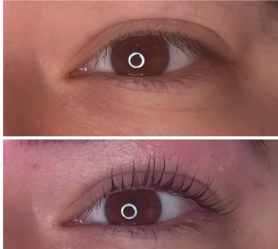 Lash lift before and after